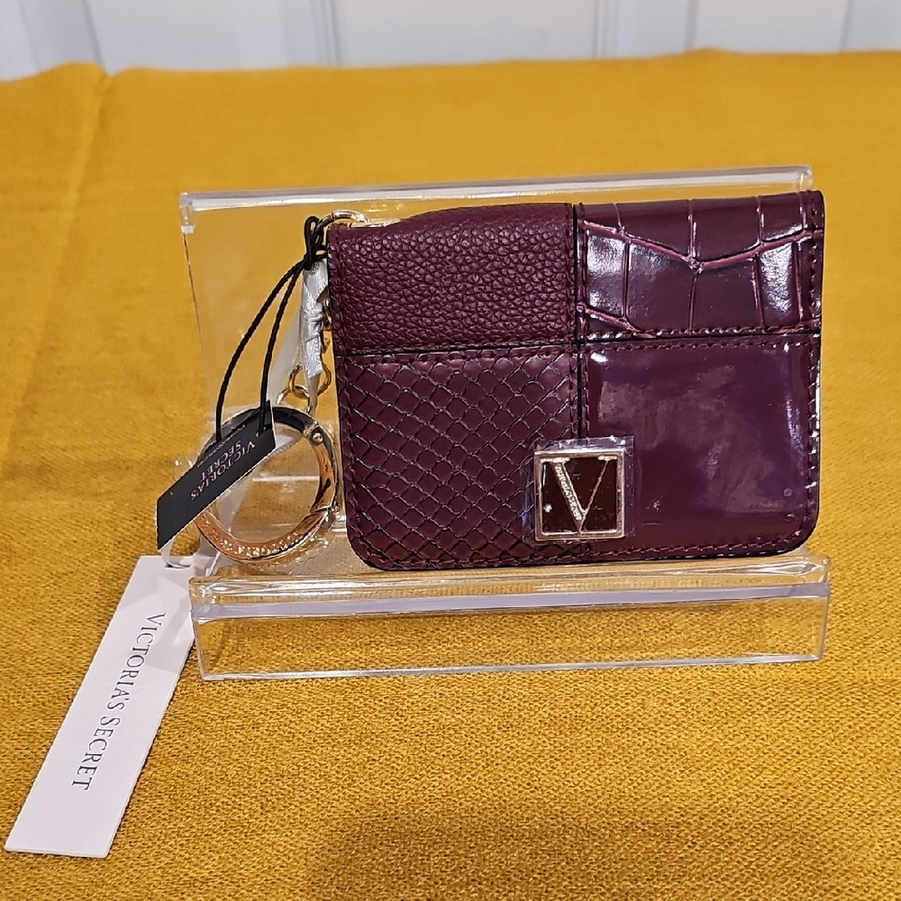 Victoria's Secret Burgundy Keychain Cardholder NWT